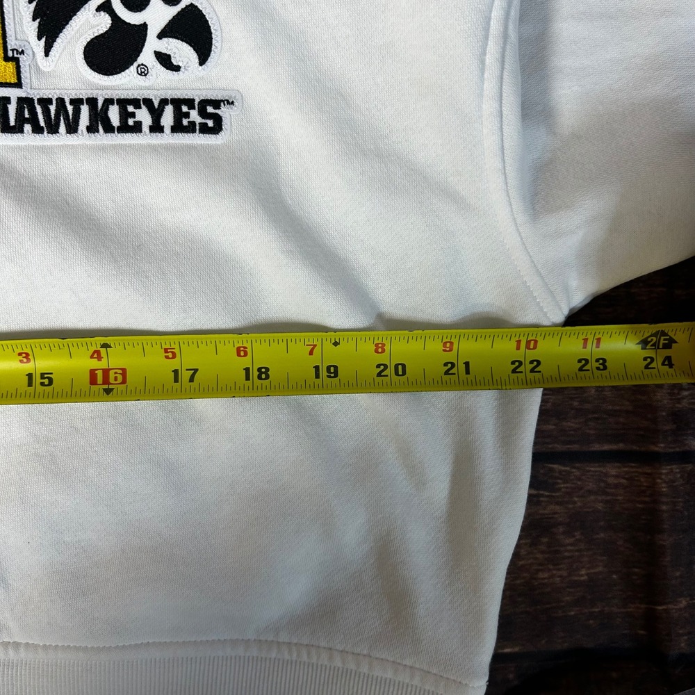 Under Armour Iowa Hawkeyes White Cropped Quarter Zip Hoodie Womens Medium - Picture 7 of 8